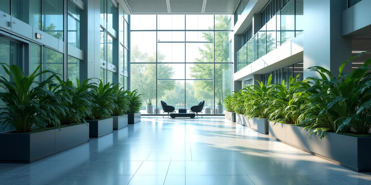 Oficina moderna de consultoría ambiental sostenible